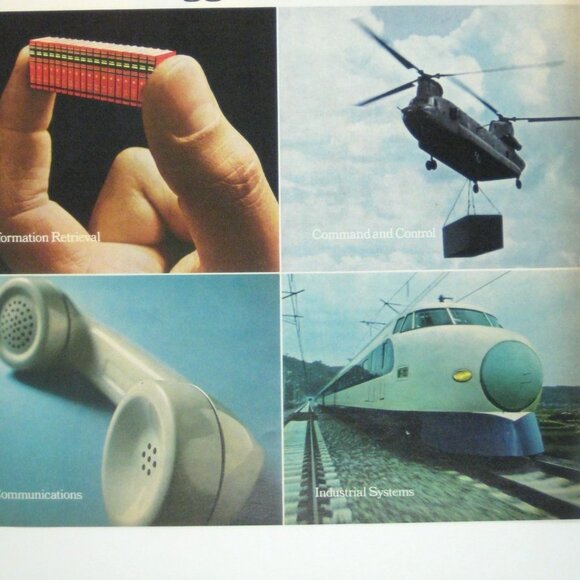 Vintage 1968 Sperry Rand UNIVAC Advertisement Print Ad Train Helicopter Phone - Picture 2 of 2